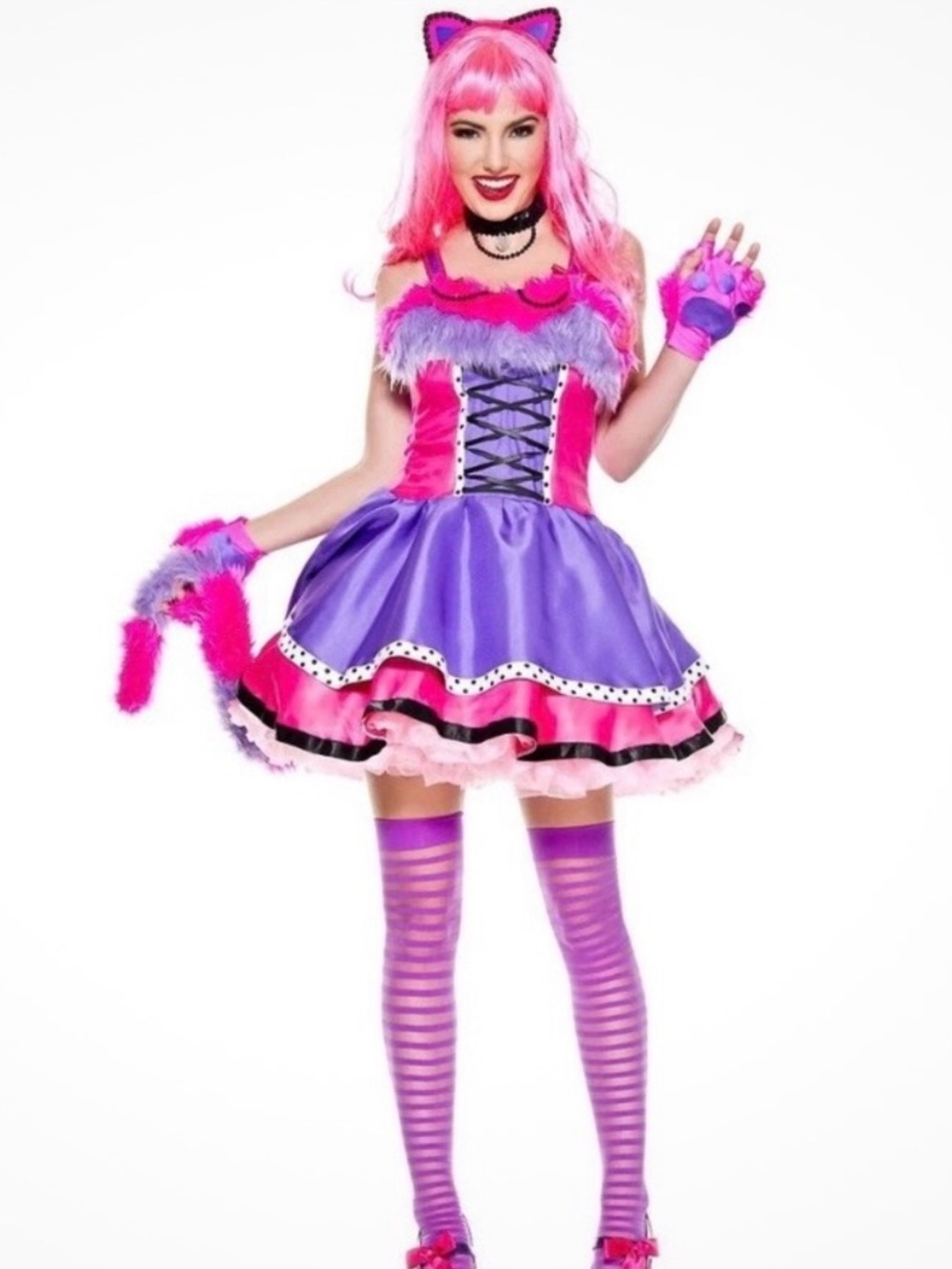 Music Legs Wonderland Kitty Cheshire Cat Costume